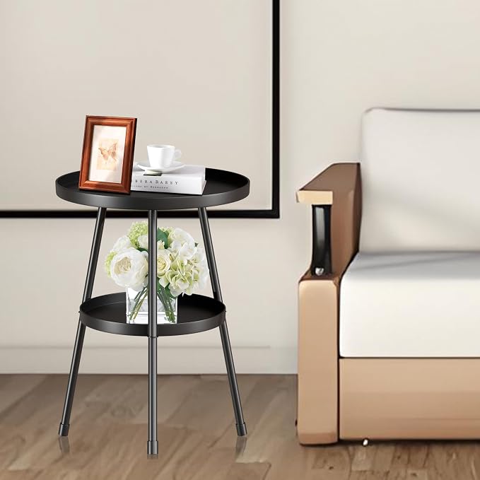 SYQ Round Metal Side Table Small End Table - Image 4