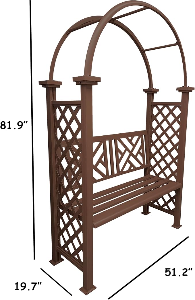 Oakland Living Brown Aluminum Garden Arbor Arch - Image 3