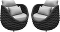 TWT Patio Sofa Set of 2 All-Weather Textilene Rope Balcony Furniture by TWT