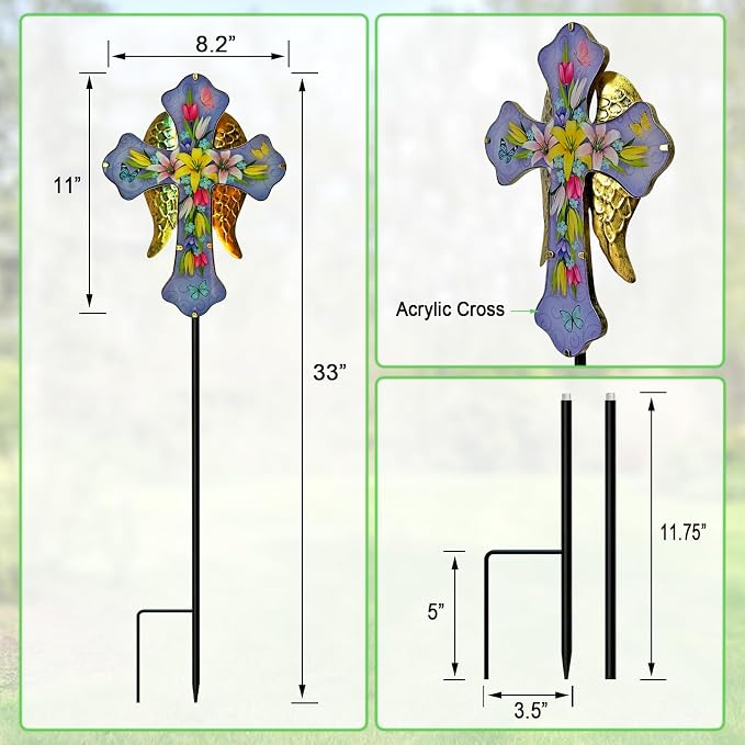 Solar Cross Garden Stake Lights - Image 7