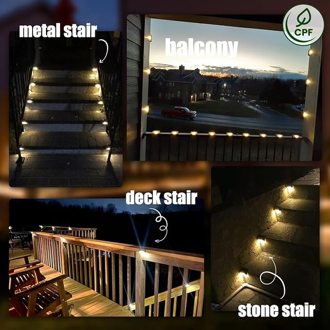 SOLPEX Solar Deck Lights Outdoor 16 Pack, Solar Step Lights Waterproof Led - Image 5