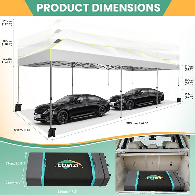 COBIZI 10x30 Pop Up Canopy Tent, Wedding Party Tent - Image 5