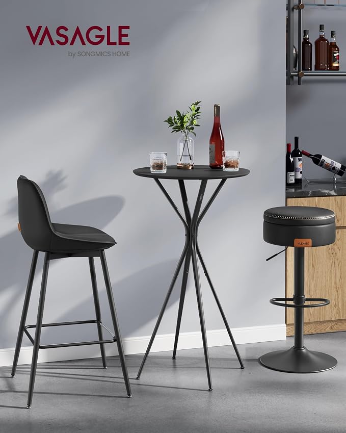 VASAGLE Bar Tables Set of 2, Round Cocktail High Top Pub Bistro Table - Image 8