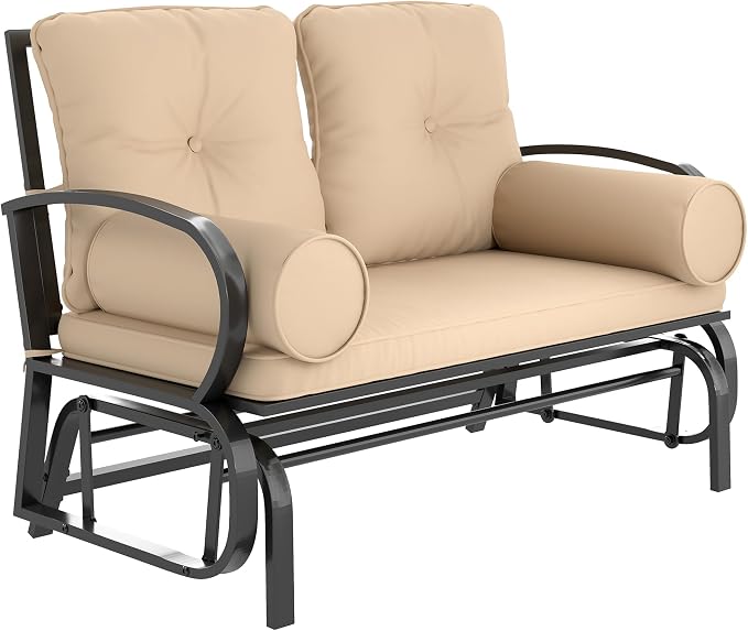 Outsunny Swing Glider Rocking Chair, Double Patio Bench, 2 Person Loveseat by Outsunny