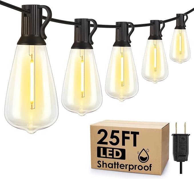 25FT Outdoor String Lights, Patio Lights by Larkvue