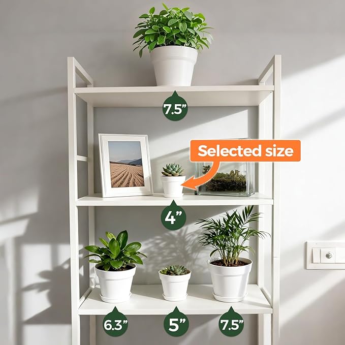 T4U 4 Inch Plant Pots 8-Pack, Small Flower Pots - Image 5