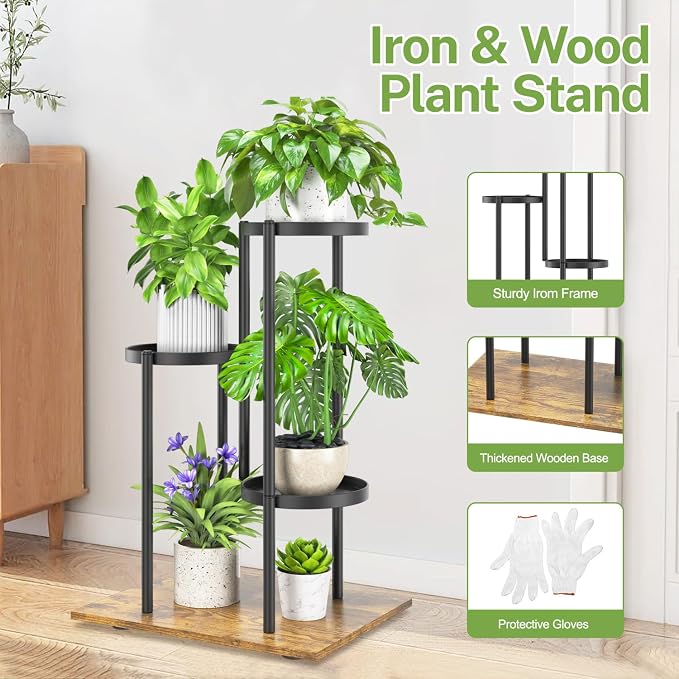 iDavosic.ly 3 Tier Plant Stand Indoor Outdoor, Tiered Corner Multiple Flower - Image 4
