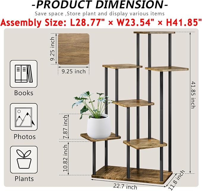 AZERPIAN Plant Stand 7 Tier Indoor Metal Flower Shelf - Image 4