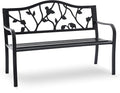 50” Strawberry Outdoor Garden Bench, Weatherproof Sturdy Cast Iron Metal Frame by Attliasalon