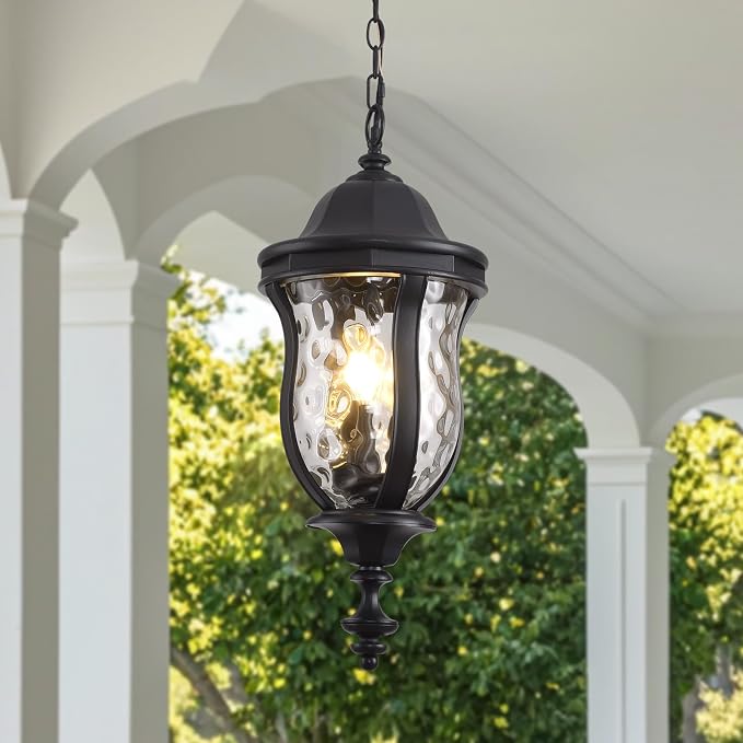 Large Outdoor Pendant Light Fixtures, 23.6'' Exterior Hanging Lantern Porch - Image 6