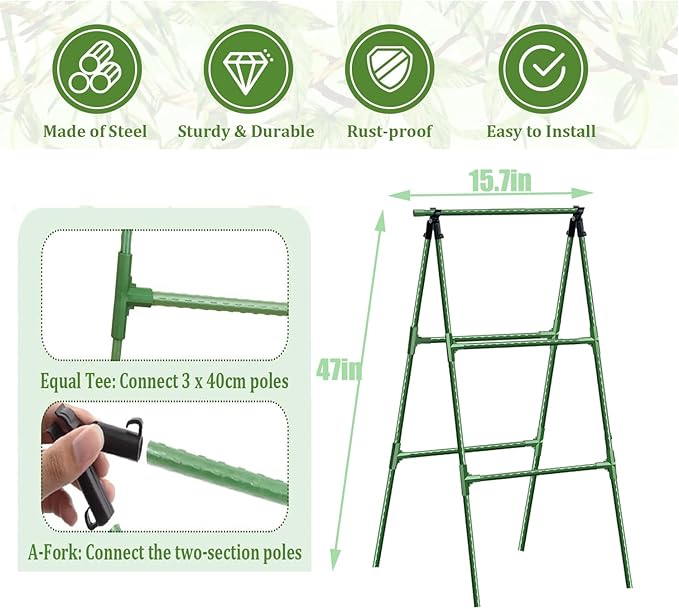 A-Frame Metal Garden Trellis Set - Image 2