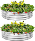 Land Guard Galvanized Raised Garden Bed 2Pcs, Planter Raised Garden Beds Outdoor by LandGuard