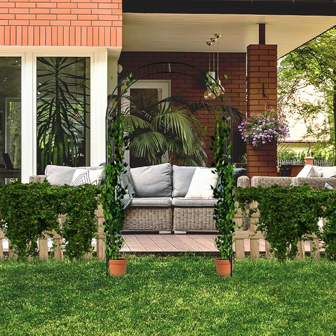 Garden Arbor, 7.3FT Metal Arbor Trellis - Image 9