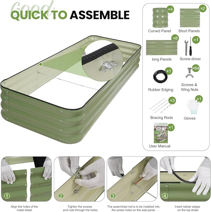 5-in-1 Adjustable Raised Garden Bed Kit | Galvanized Planter Boxes - Image 7