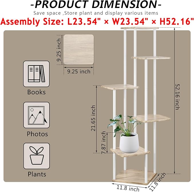 AZERPIAN Plant Stand 6 Tier Indoor Metal Flower Shelf - Image 4
