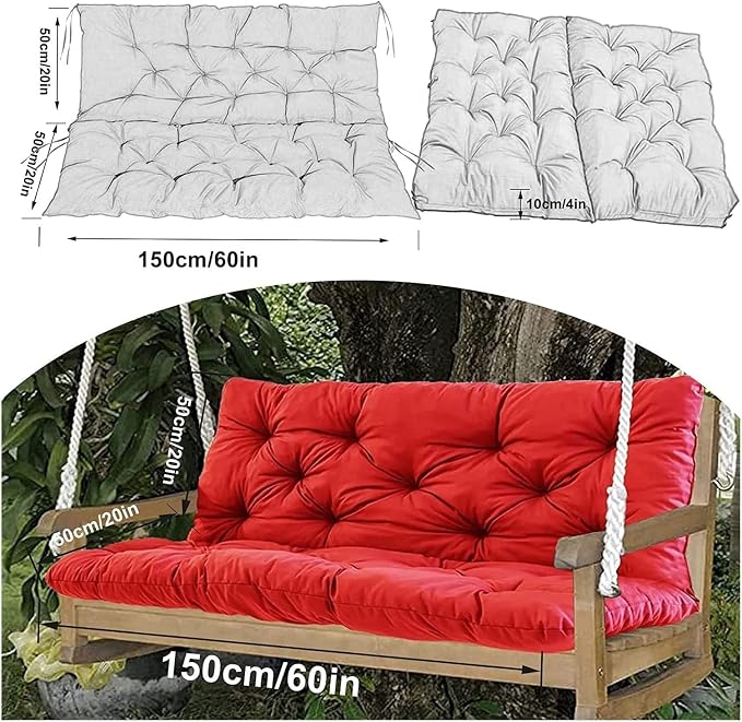 Swing Cushion Replacement Outdoor Porch Waterproof Bench Cushion 2-3 Seater - Image 7
