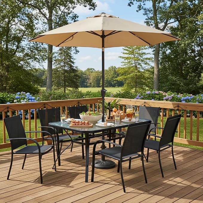 Tangkula 55" Patio Dining Table - Image 5
