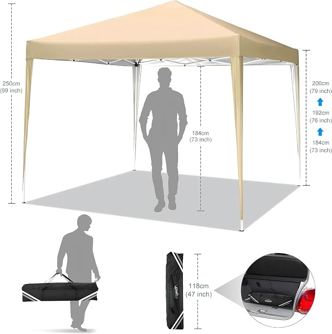 COBIZI 10x10 Pop Up Canopy Tent Without Sidewall, UPF 50+ Waterproof Outdoor - Image 4