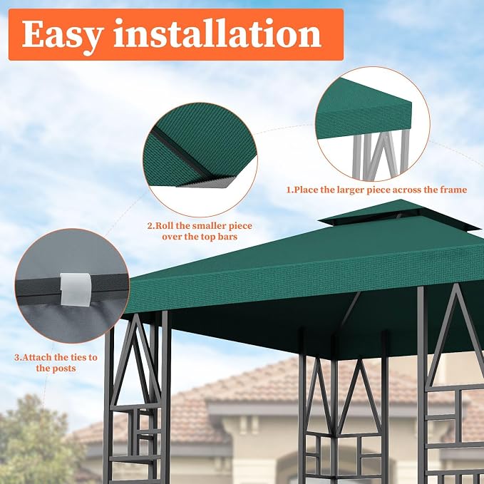 Gazebo Canopy Replacement 10x10ft Outdoor Shelter - Image 4