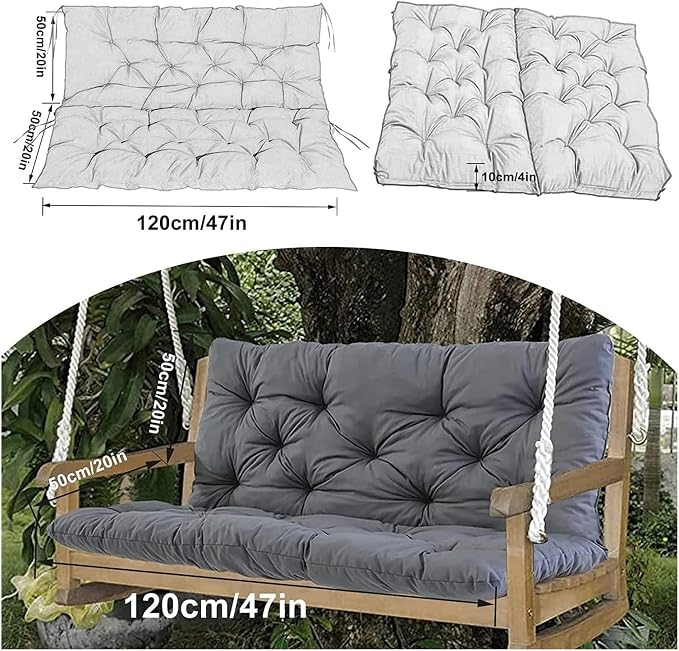 Swing Cushion Replacement Outdoor Porch Waterproof Bench Cushion 2-3 Seater - Image 7