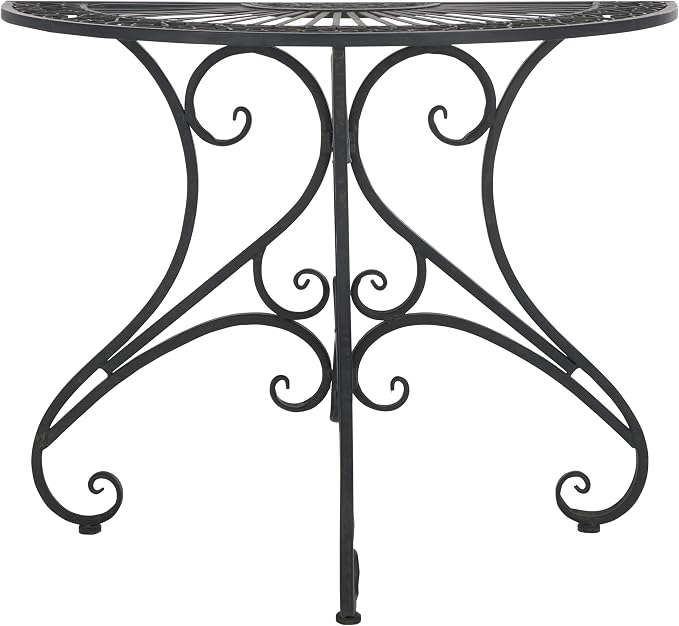SAFAVIEH Outdoor Collection Annalise Victorian Scroll Antique Black Iron Accent by SAFAVIEH