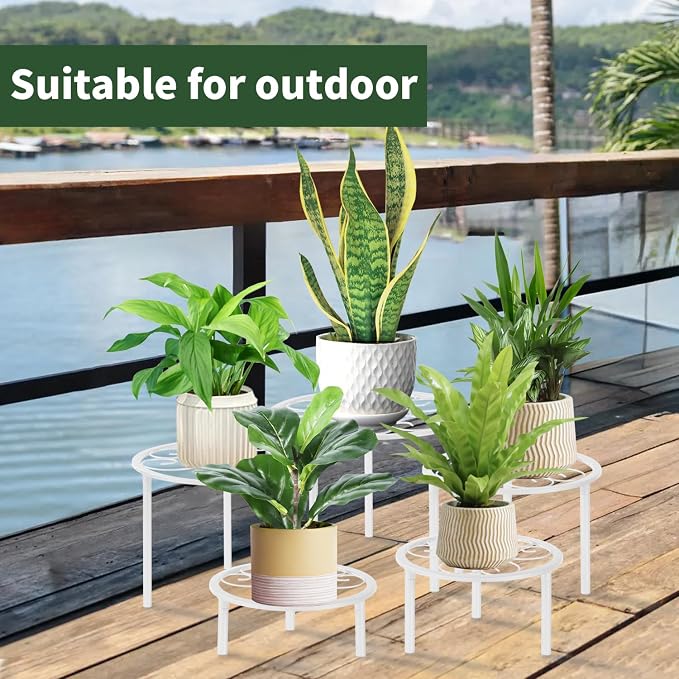 5-piece set of metal plant potted flower racks, heavy-duty flower pot plant - Image 8