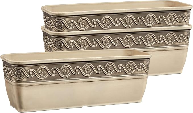 Classic Home and Garden Corinthian Trough, Ivory Ash by ClassicHomeandGarden