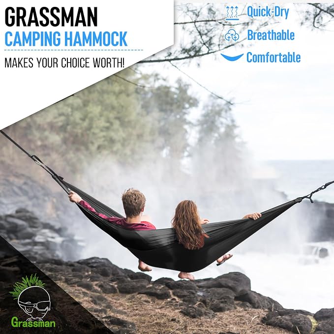 Grassman Camping Hammock Double & Single Portable Hammock - Image 8