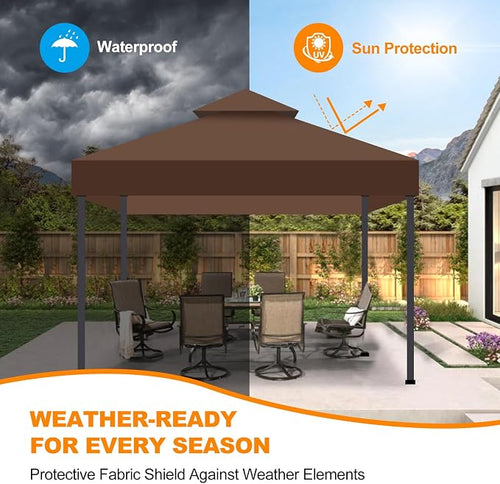 10x10 Canopy Replacement Top Cover Canopy Top Replacement Double Layer Vented - Image 2