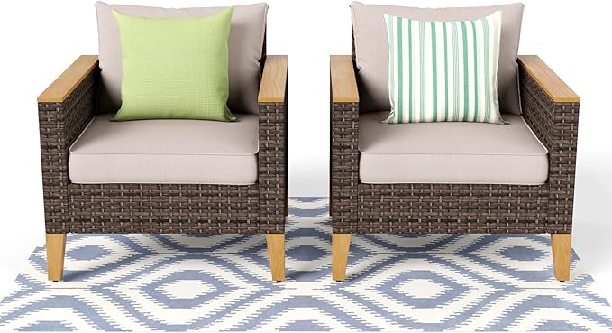 Sophia & William Outdoor Patio Furniture Set High Back Wicker Sofa All-Weather by SophiaWilliam
