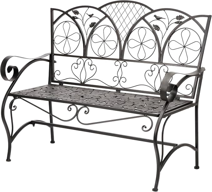 Alpine Corporation 45" Long Outdoor Metal Classic Bench - Image 9