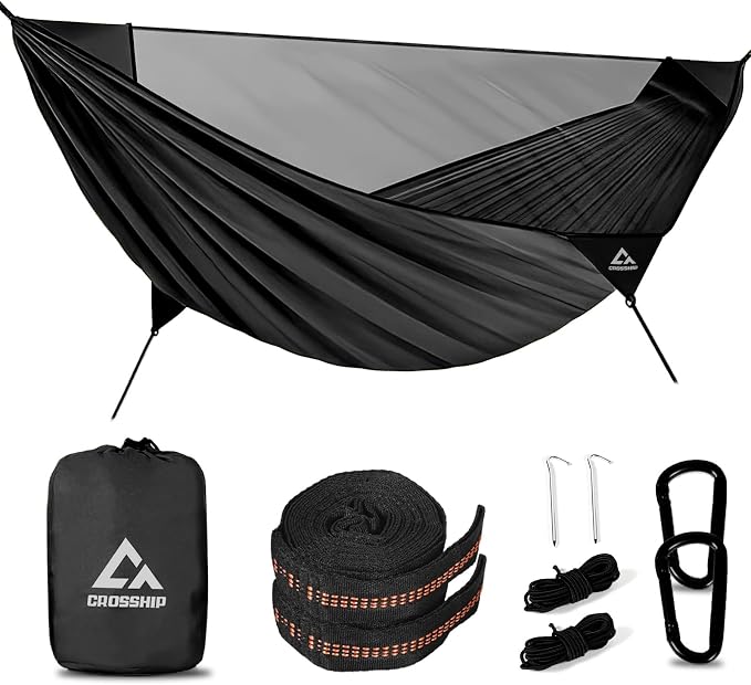 Camping Hammock with Mosquito Net – Portable Parachute Nylon Hammock Tent with by CROSSHIP