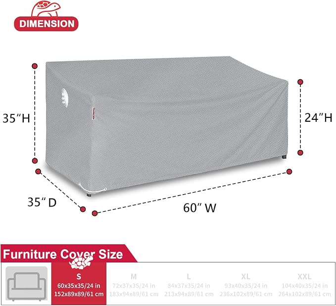Turtle Life Patio Sofa Cover, Outdoor Heavy Duty Durable UV Water Resistant - Image 2