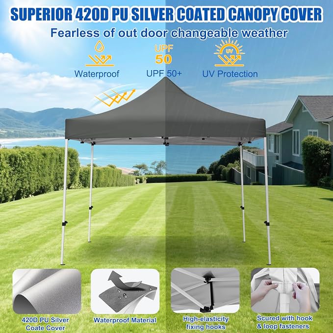 Yesker 10x10 Pop Up Canopy Tent - Image 3