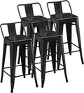 Yaheetech Bar Stools Set of 4, Metal Counter Height Chairs, 26 Inch Industrial by Yaheetech