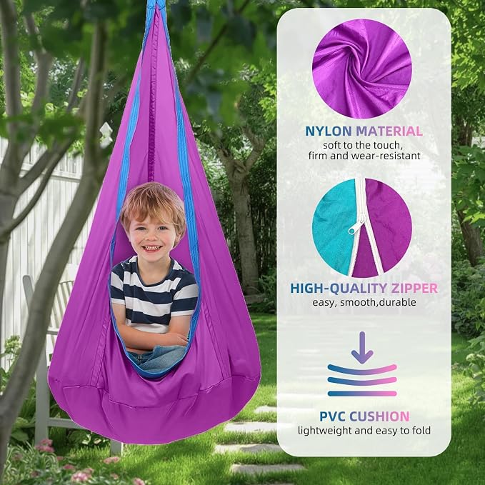 Kids Swing Seat Hammock Chair Indoor Outdoor Hanging Chair - Image 5