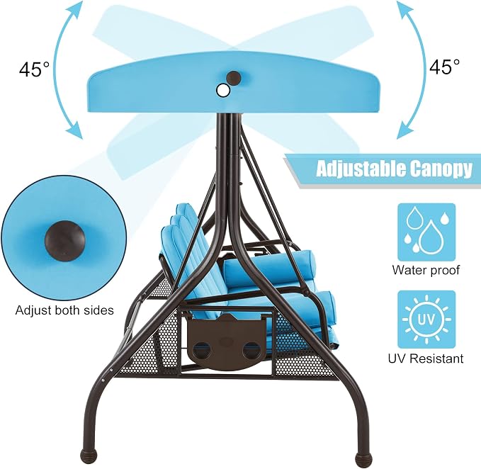 GYUTEI 3-Seat Outdoor Patio Swing - Image 3