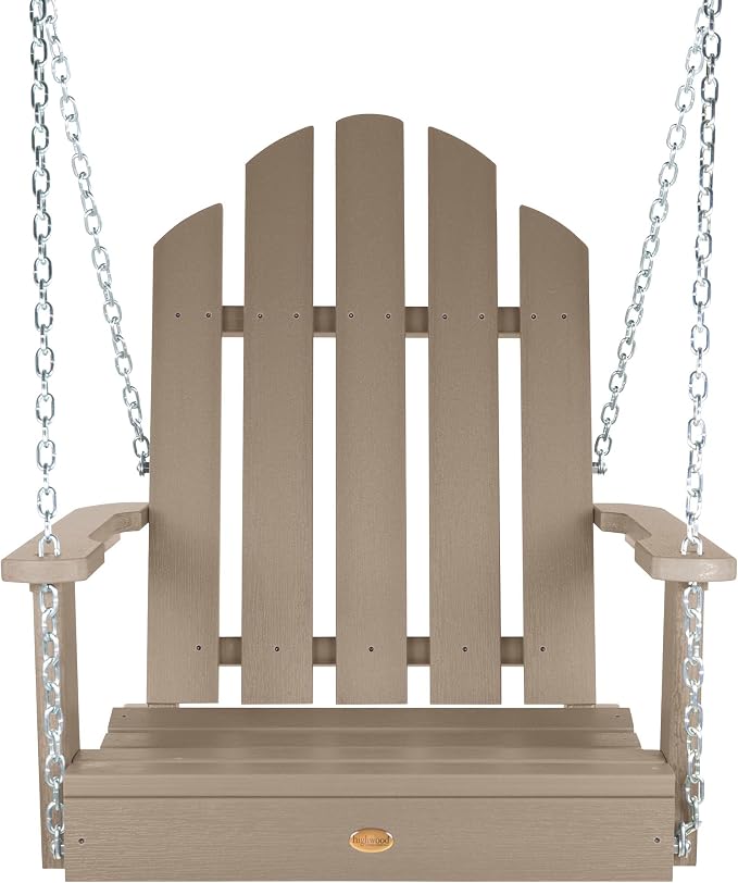Highwood Classic Westport Adirondack Single Seat 1-Person Porch Swing, Woodland - Image 2