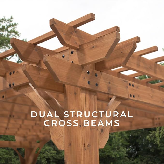Backyard Discovery Beaumont 16' x 12' Traditional Cedar Wood Pergola Kit - Image 6