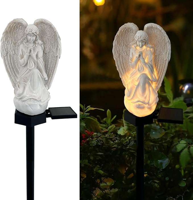 Solar Garden Angel Lights, Waterproof Outdoor Garden Angels Statue Decorations by LAIAMER