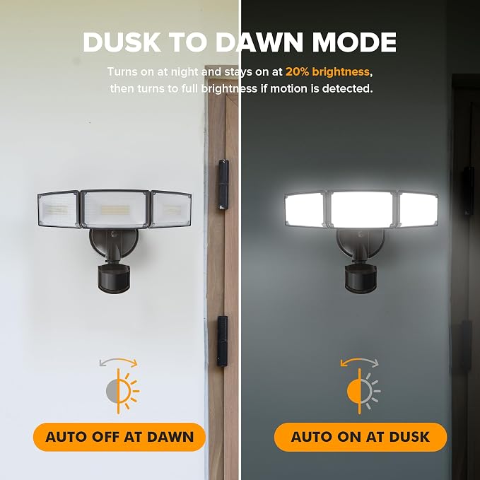 LUTEC 72W 7500LM LED Security Lights Motion Sensor Light Outdoor, 5000K Daylight - Image 5