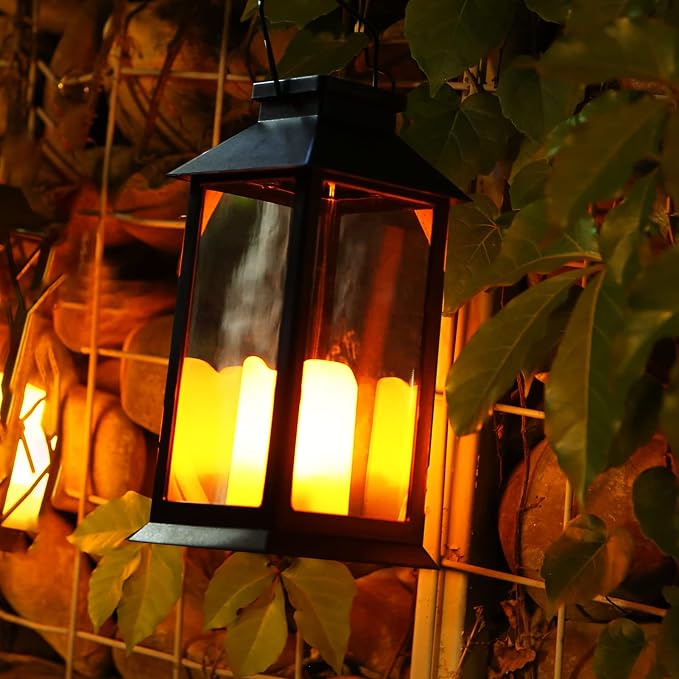 Tomshine 2 Pack Solar Lanterns, Outdoor Garden Hanging Lanterns, 11.8 Inch LED - Image 7