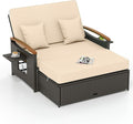 Tangkula Patio Rattan Daybed by TANGKULA