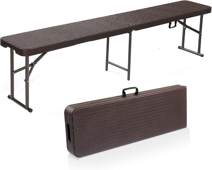 VINGLI 6 feet Plastic Folding Bench, Portable in/Outdoor Picnic Party Camping by VINGLI