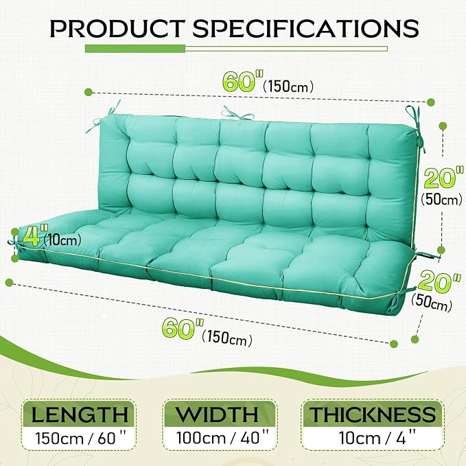 AS AWESLING 60×40 INCH Oxford Fabric Swing Cushions - Image 7
