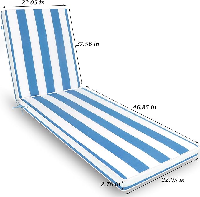 Only choice 2 Pieces Set Outdoor Lounge Chair Cushions Patio Chaise Lounge - Image 4