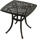 Outdoor Cast Aluminum Side Table End Table by ZOTORUN