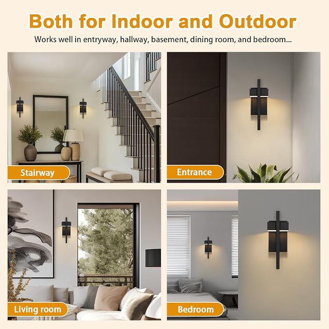 LamQee Outdoor Wall Lights Modern Exterior Lighting Fixtures, 3000K Integrated - Image 7