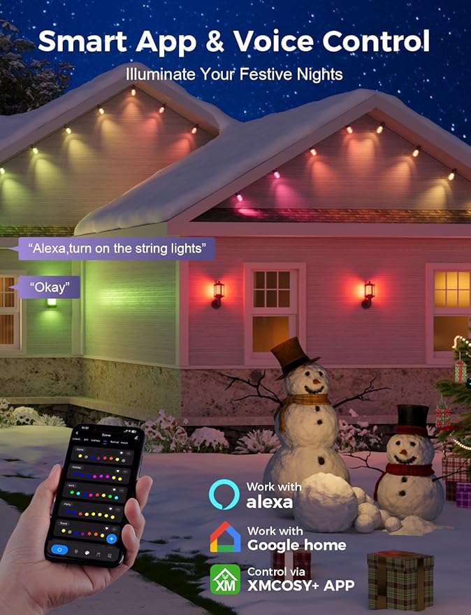 XMCOSY+ 96FT Smart Outdoor String Lights - Image 2