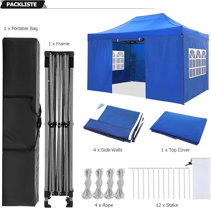COBIZI 10x15 Pop up Canopy Gazebo 3.0, Easy up Heavy Duty Canopy - Image 6